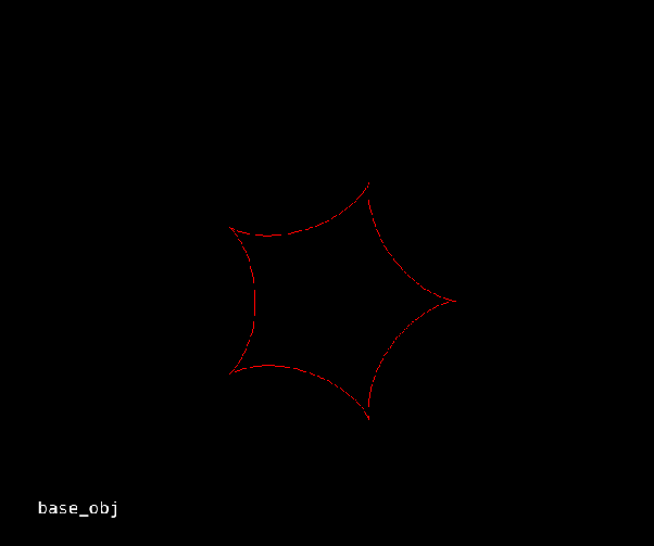 A tracing with 5 cusps shifted, scaled, and then rotated